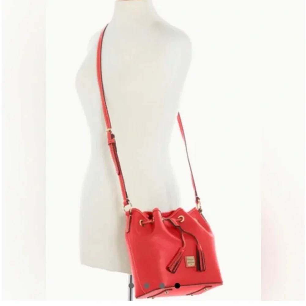 Dooney & Bourke Saffiano Kendall Crossbody Fall Tomato Bag Purse NEW - Picture 2 of 16